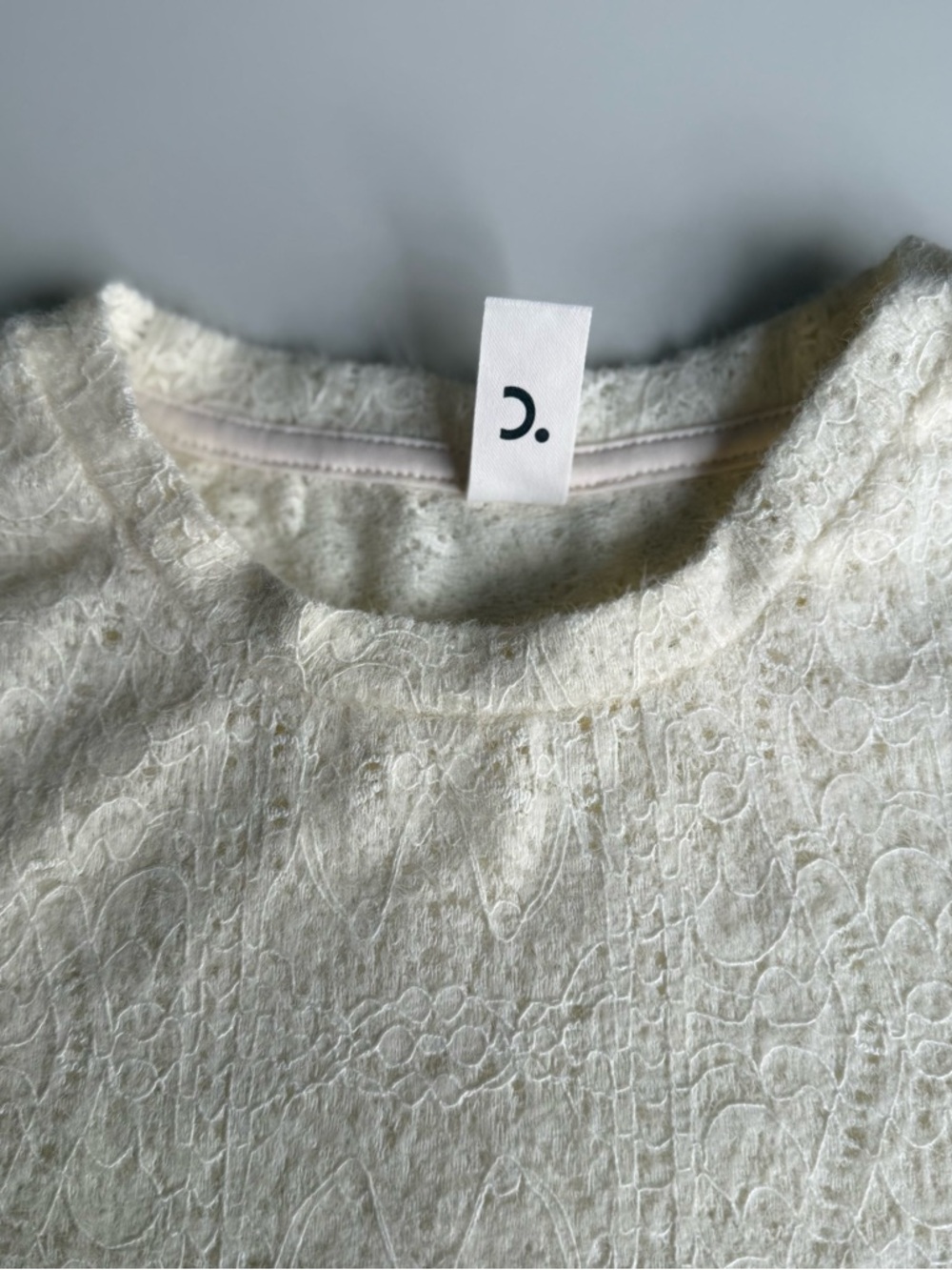 Commense Cream Lace Knit Long Sleeve Sweater Size M Women’s Plover Ivory Crew - Picture 7 of 13